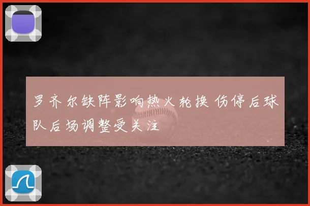 罗齐尔缺阵影响热火轮换 伤停后球队后场调整受关注